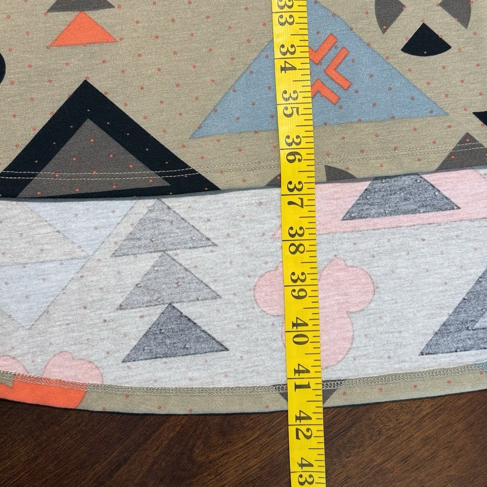 LuLaRoe Disney Womens Carly Midi Dress S Tan Geometric Hi Low Mickey Mouse - Picture 9 of 9